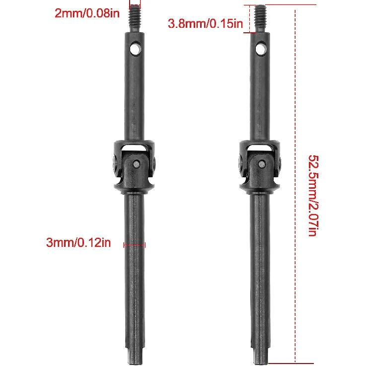 OGRC 1/24 Steel Front Axle Drive Shaft CVD Set for 1/24 Axial SCX24 C10/JLU/Bronco/Gladiator/Deadbolt Upgrades Parts-2pcs