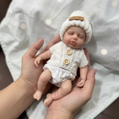 8" Белая Шерстяная Шляпа Полностью Силиконовая Реалистичная Кукла Рождественский Подарок для Детей