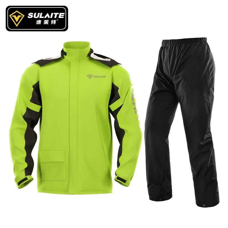 SULAITE Motorcycle Rain Suit Set Waterproof Full Body Separate Raincoat Pants With Hidden Boot Covers Adult Riders