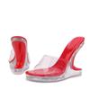 Fashion Chic Strange Wedges Slippers For Women Clear High Heels Summer Open Toe PVC Transparent Shoes Platform Sandals