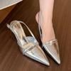 Beautiful To the Heart! Milk White Pointed Pearl Sandals Women's 2025 New Spring Stilettos