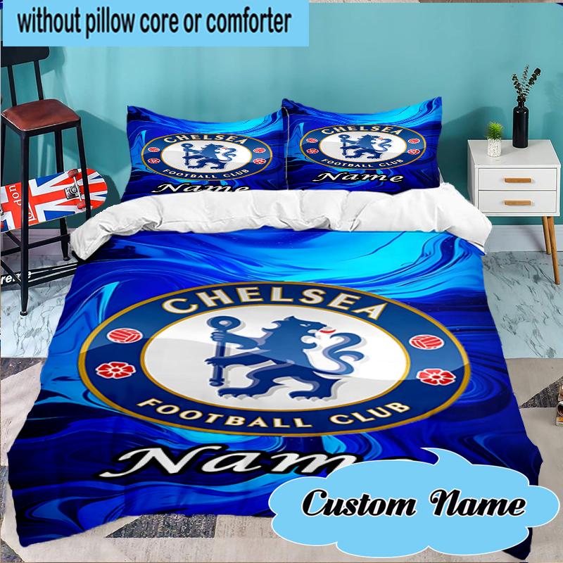 Custom Name House Chelsea Bedding Set 3pcs, Bedding Set Including 1pc Duvet Cover And 2pcs Pillowcases for Bedroom, Dormitory Gift