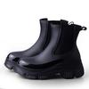Роскошные новые женские резиновые сапоги до щиколотки, водонепроницаемая обувь на толстом каблуке, женские ботинки челси на платформе, женские толстые галоши для работы в саду