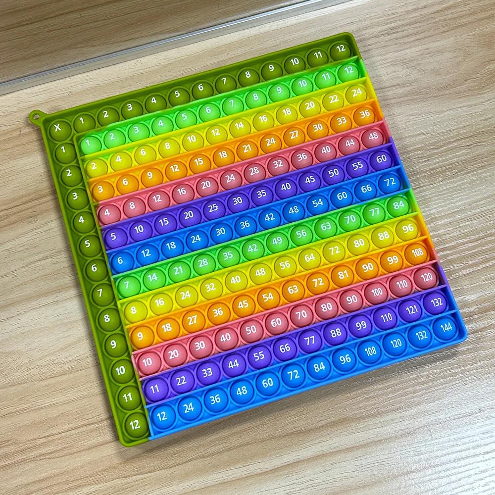 Таблица умножения и сложения 12x12, Считалки-игрушки-антистресс, Силиконовые пупырки для изучения математики и чисел, Развивающая игрушка для детей
