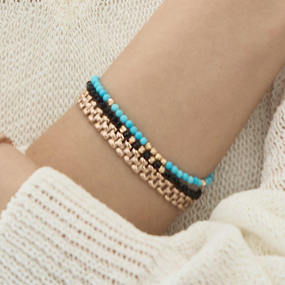 [Own] 14K Italian Cut Ball Turquoise Bracelet