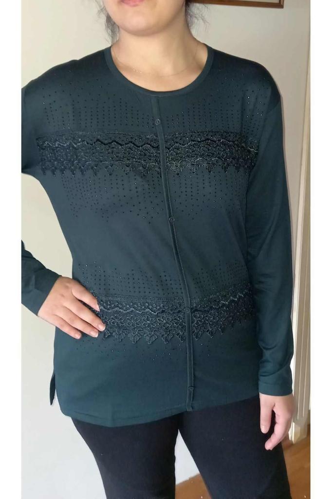 Женская блузка большого размера, гипюровая трендовая блузка для мамы