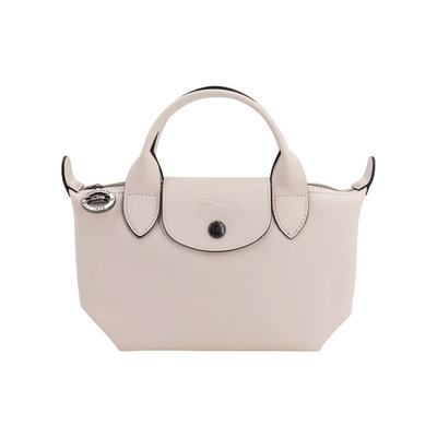 Le Pliage Xtra 17 Однотонный Застежка на кнопку-молнию Кожаный Пельмень Сумка-тоут через плечо Мини Женские сумки Бежевый 1500987037