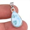 Natural Republic Larimar Gemstone 925 Solid Sterling Silver Pendant 1.25'' g0A21