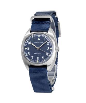 Хаки Aviation Pilot Pioneer Механические часы с синим циферблатом H76419941 100M Мужские часы