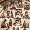 30 шт. Ретро Рождественская Тема ПЭТ Наклейки Креативное Украшение DIY Junk Journal Скрапбукинг Эстетический Материал Товары для Рукоделия