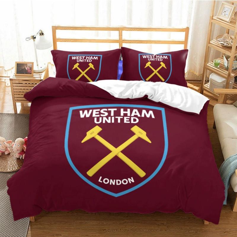Цифровой постельный комплект West Ham United с реактивной окраской для декора современной спальни