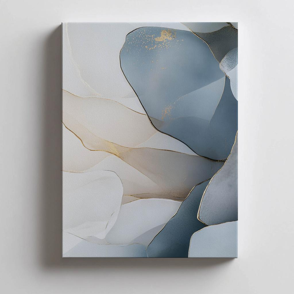 Kwiatowe Elegancje W Odcieniach Niebieskiego Kwiatowe Elegancje W Odcieniach Niebieskiego, 40X50 Cm, Rama Aluminiowa Złota, Papier Matowy 230 Gsm