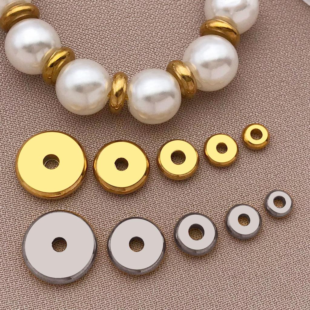 Stainless Steel Flat Spacer Beads - DIY Jewelry for Necklaces & Bracelets