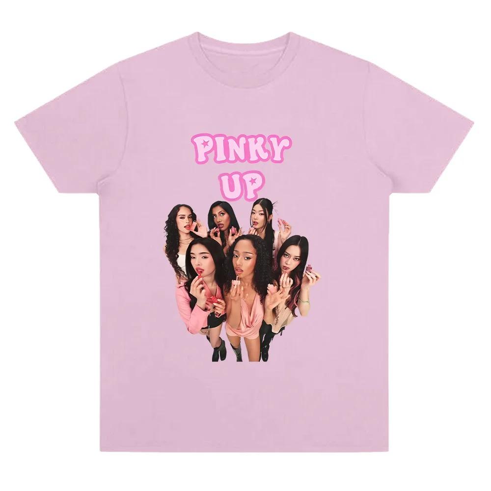 Women Unisex High Quality Cotton Tees Katseye Pink Up T Shirts 2026 New Song Fashion Clothing Pop O-neck Short Sleeve Casual Tops