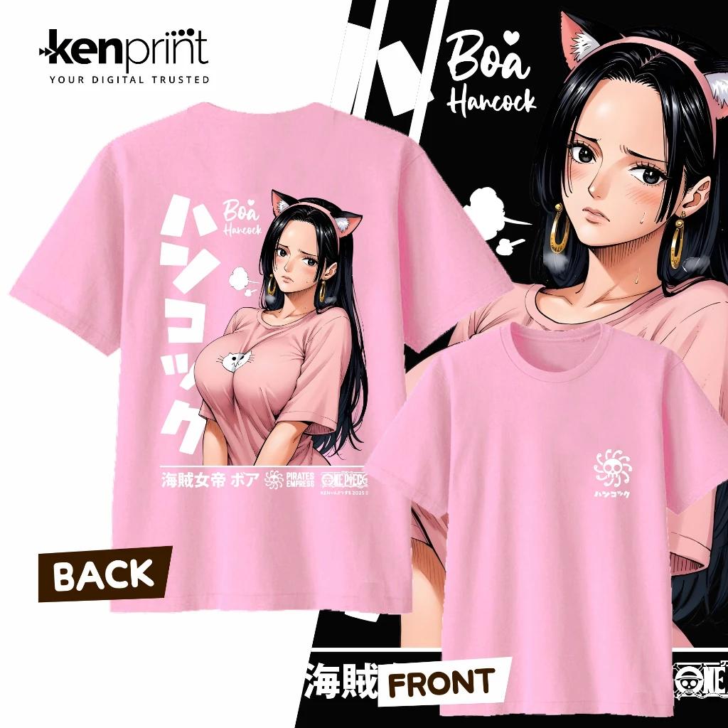 Аниме One Piece Боа Хэнкок Хлопковая футболка 2026 Лето Мужская и женская Мода Повседневная футболка с коротким рукавом Уличная одежда Унисекс