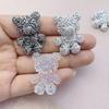 6 Sparkling Resin Teddy Bear Decorations - Cute Sparkling Cartoon Bear Decorations, Suitable for DIY Jewelry, Keychains, Hairpin