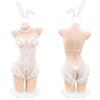 Bunny Girl Leotard White Sexy Cosplay Bunny Open Back Extremely Sexy Erotic Lingerie Cute Sleeveless Headband Included 6 Piece Set One Size Fits Most