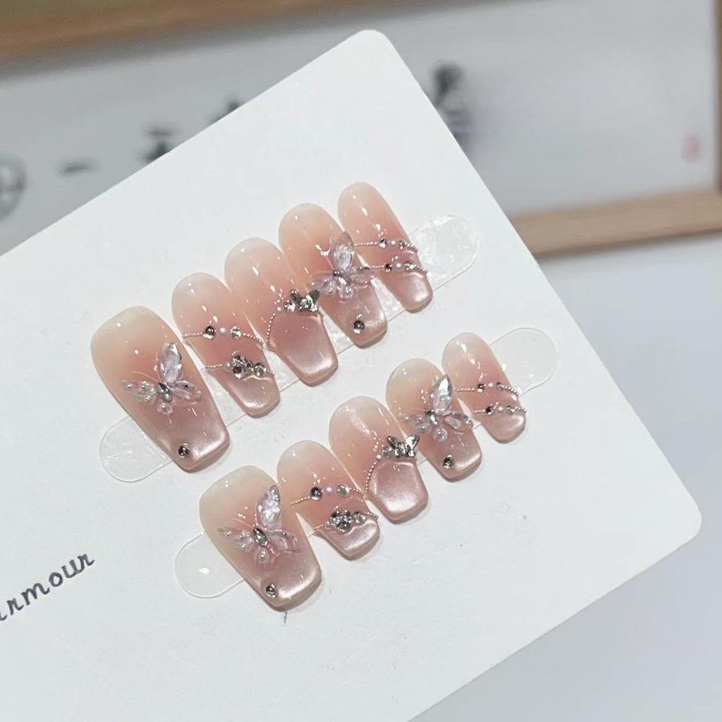 Nail Art Wearing Handmade High-end Ambient Feeling Purely Cat Eye Butterfly Nail Art