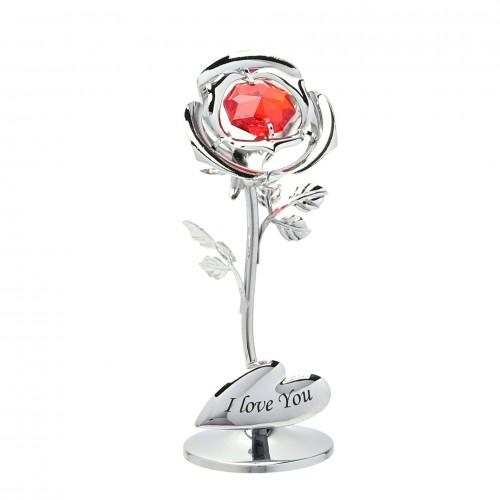 Crystocraft I Love You Rose Celebration Ornament