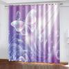 3D Butterfly Curtains For Living Room Kitchen Windows Home Decoration Rustic Floral Curtain Panels With Grommets Hooks