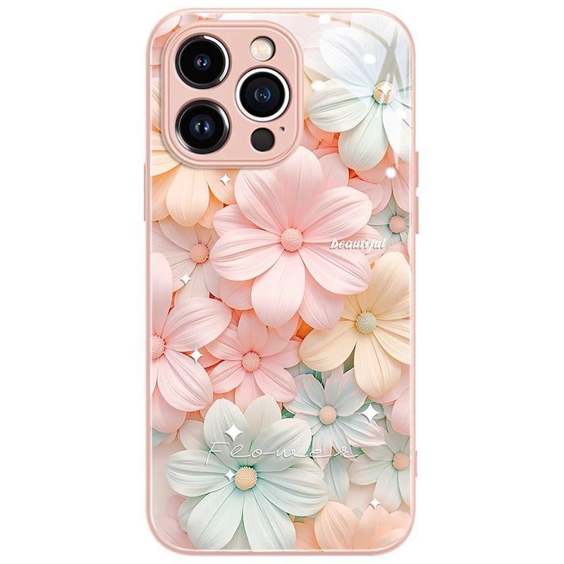 Цветы на удачу подходят для чехла для мобильного телефона iPhone11promax, новый стеклянный чехол для iPhone11pro в модели 'violent'.