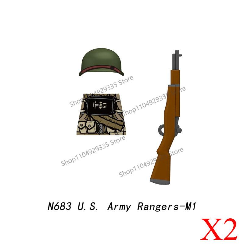 N683-688 N701-706 US Army Soldier Figures Building Blocks Ranger Vietnam Infantry Grunt Gun Helmet Accessories Bricks Toys Gifts