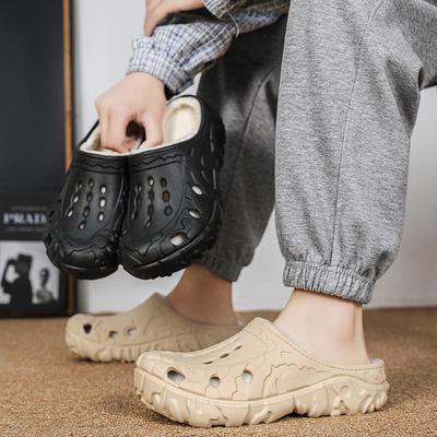 2025 Зимние флисовые хлопковые тапочки большого размера с закрытым носком