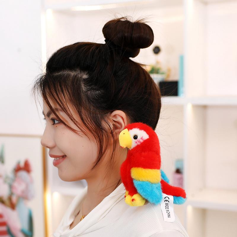 1Pc 12Cm Cute Plush Parrot Toys With Adsorbable Magnet Lifelike Parrot Dolls Funny Birthday Party Decoration Gift
