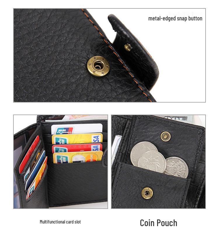 Men's Genuine Leather RFID Tri-Fold Wallet & Card Holder