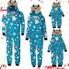 Christmas Print Family Matching Hooded Long Sleeved Zippered Jumpsuit Set