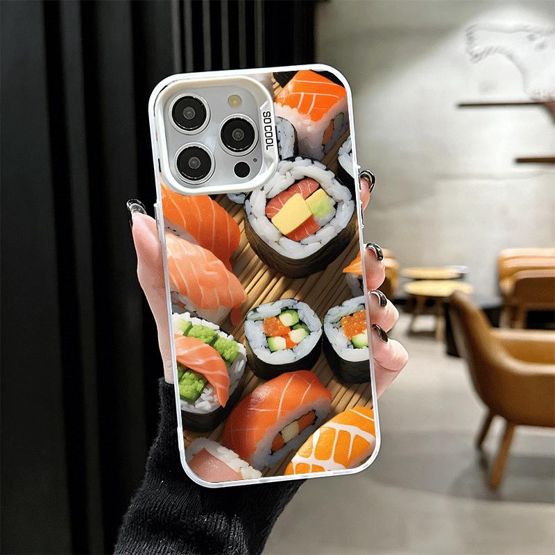 Вкусный Суши Бенто Ударопрочный Чехол для Телефона для iPhone 17 Air 16 16E 15 Pro Max 14 Plus 13 Mini 12 Задняя Крышка Анти-Падение Fundas