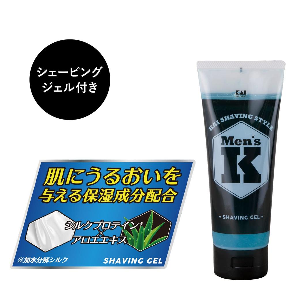 Kai Сменные лезвия для бритвы Auger, набор из 5 лезвий, полоска с гелем, мужская бритва