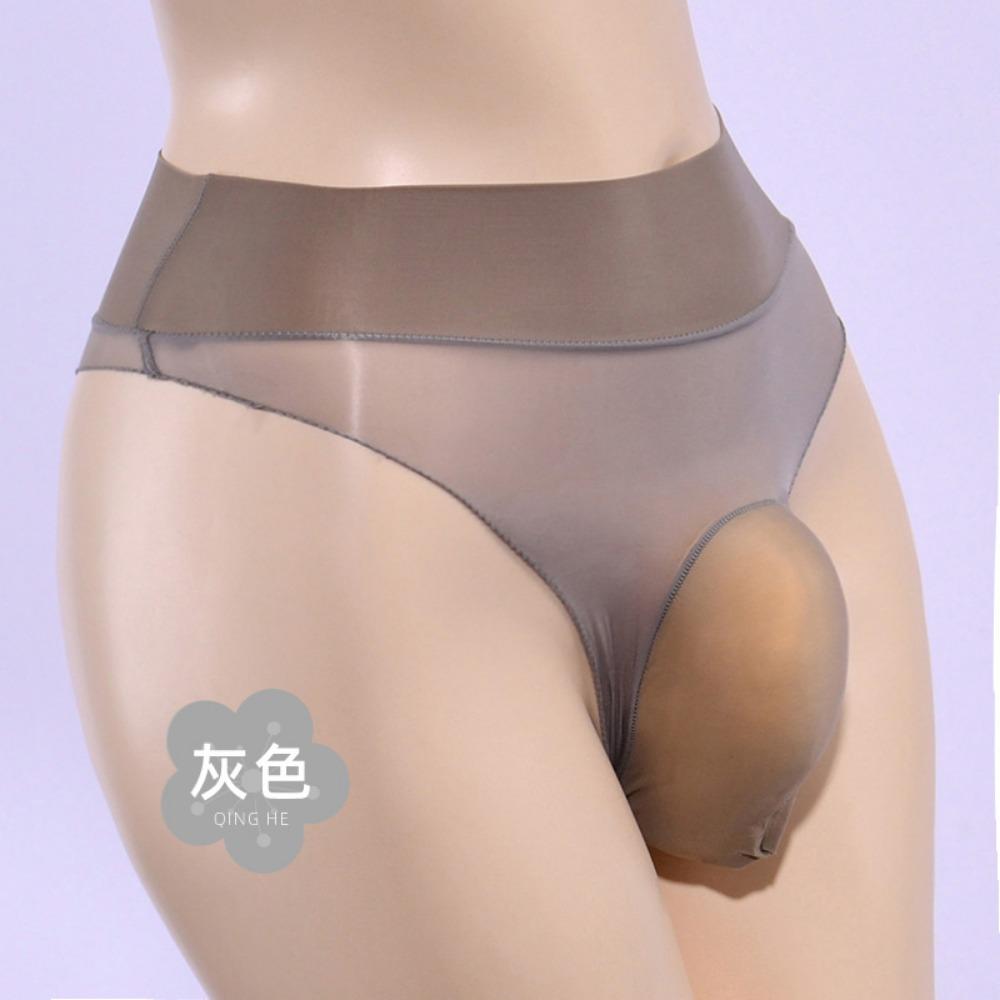 Cross-border Amazon Oily Men's Briefs Jj Set Seamless Stockings Sexy Shorts Silky U-shaped Pouch Panties