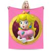 Princess Peach Star Fleece Throw Blanket Super Marioo Blanket for Home Office Super Warm Bed Rug