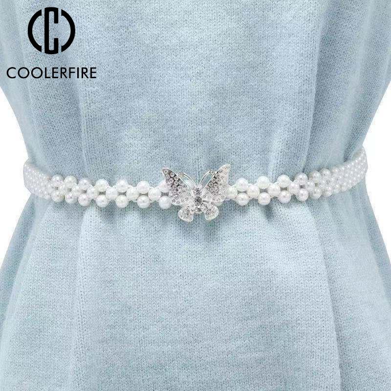 Belt for Women Fashion Designer Belt Luxury Gold Silver Chain Pearl Fringes Hip Waist Accessories Sexy Tassel Circle Strap AL090
