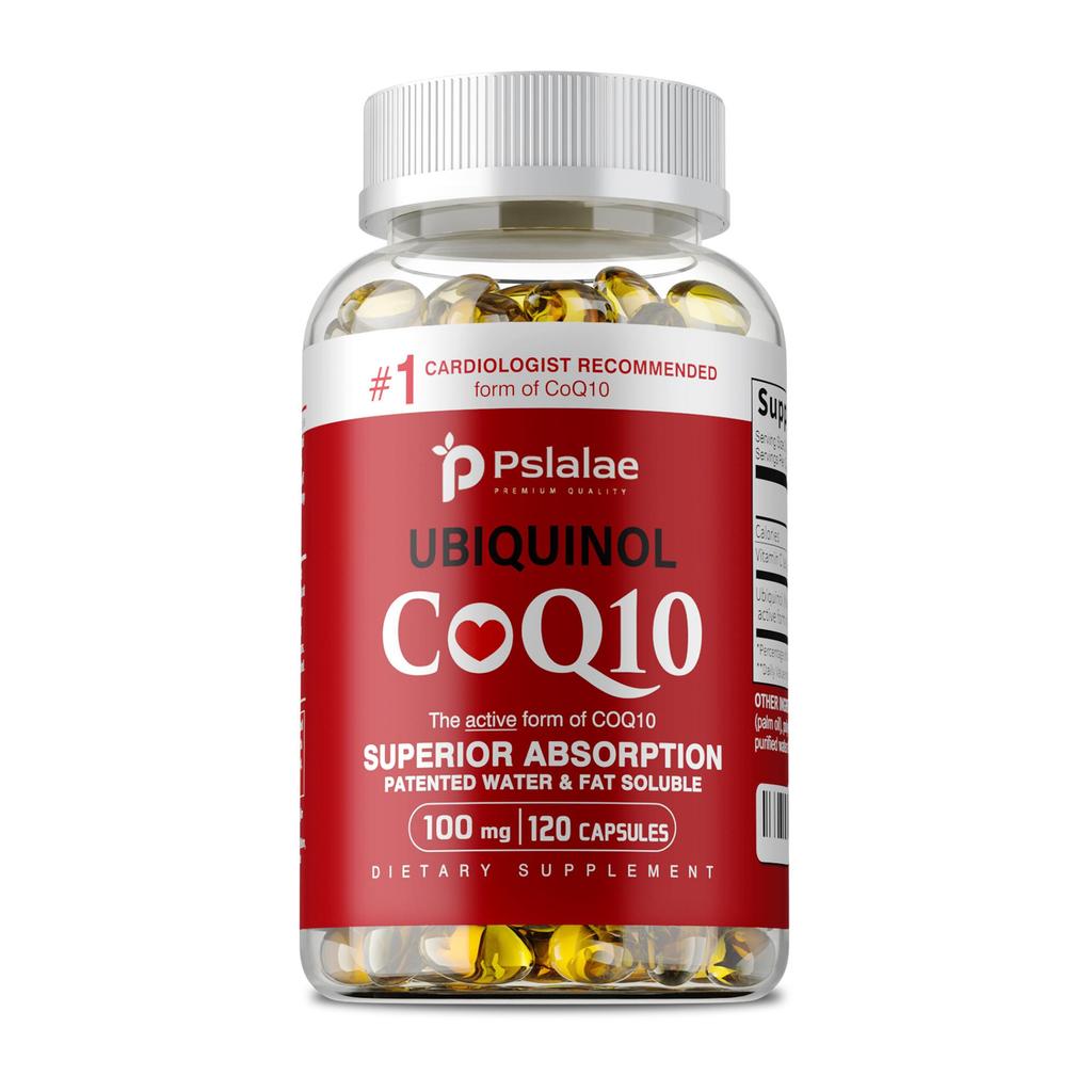 Pslalae CoQ10 100 мг Коэнзим Q10 Вегетарианские Капсулы Энергетическая Добавка Защита Здоровья Сердца Антиоксидант, 120 Капсул