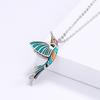 Exquisite High-End Blue Hummingbird Pendant Necklace For Ladies Party Cocktail Birthday Fashion Jewelry Chain