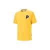 Puma Trendy Series Letter Print Crew Neck Short Sleeve T-Shirt Unisex Tops Mustard 539662-40