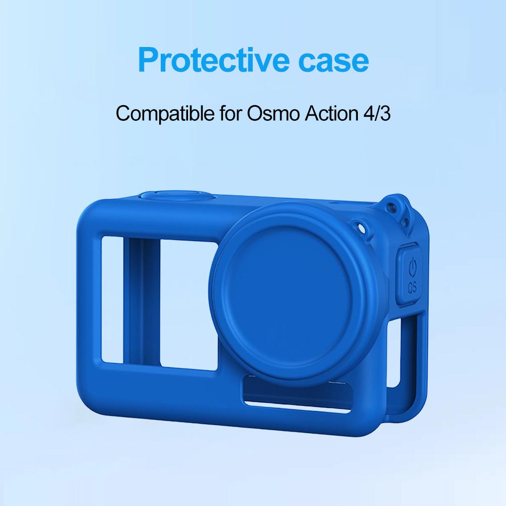 Полный защитный каркасный чехол для Osmo Action 4/3, силиконовый защитный чехол с быстросъемным креплением на шею для DJI Action 3 4