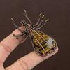 Natural Tiger Eye Gemstone Handmade Copper Wire Wrap Spider Pendant 2.56" B6e86
