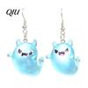 Earrings Ghost Glow-in-the-Dark Pendant for Women Decor, Fun Kids Cartoon Cute Earrings, Necklace Halloween Jewelry