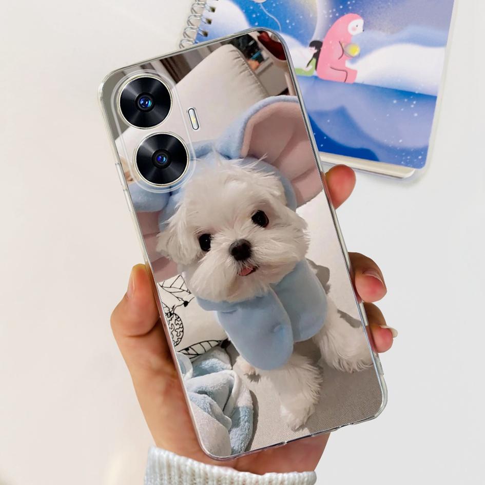 Чехол для Realme C55 RMX3710 Прозрачная крышка Модные узоры Мягкие силиконовые чехлы для телефона Для Realme C55 4G C 55 RealmeC55 Fundas