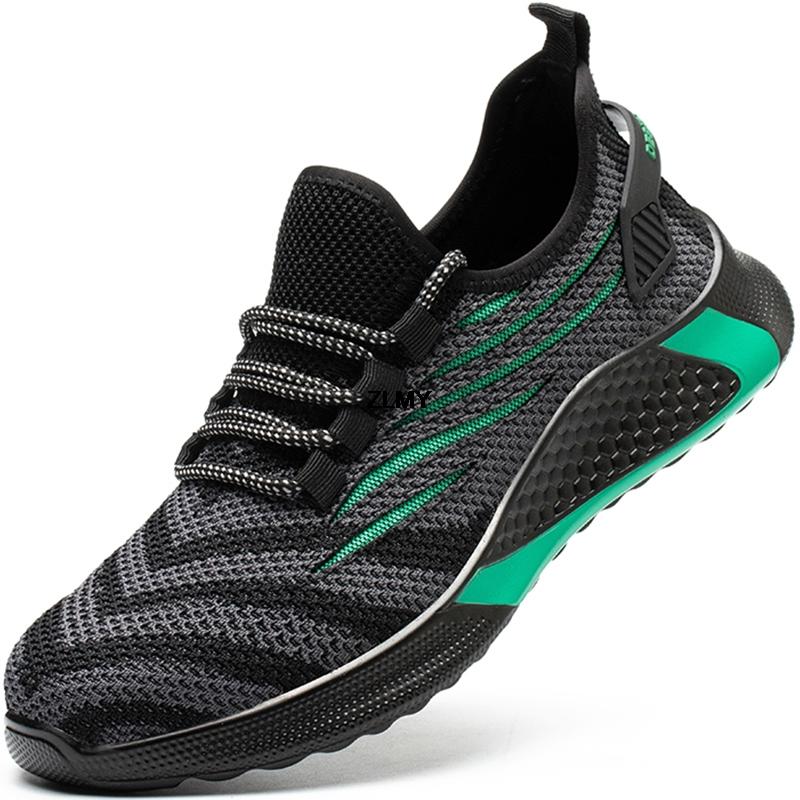 Легкая женская рабочая защитная обувь, кроссовки со стальным носком, противоударные и противопрокольные рабочие ботинки, сетчатые дышащие защитные ботинки для женщин