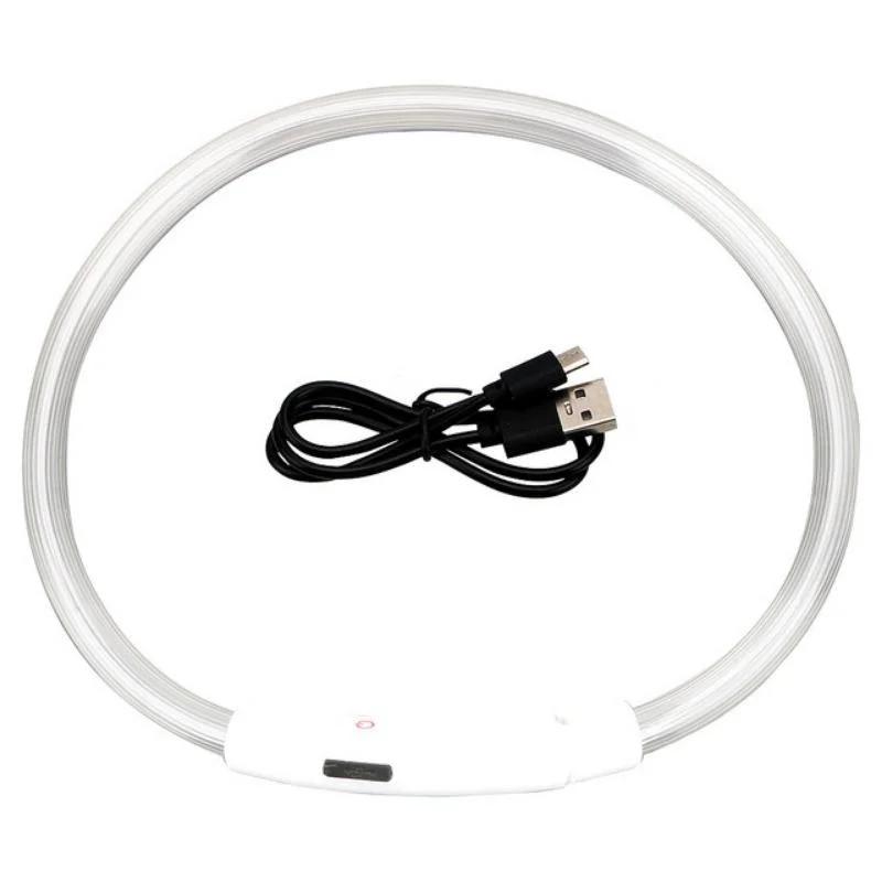 Светодиодный ошейник для домашних животных, светящийся USB-ошейник для кошек и собак, регулируемые силиконовые ошейники для маленьких и больших собак, аксессуары для кошек чихуахуа