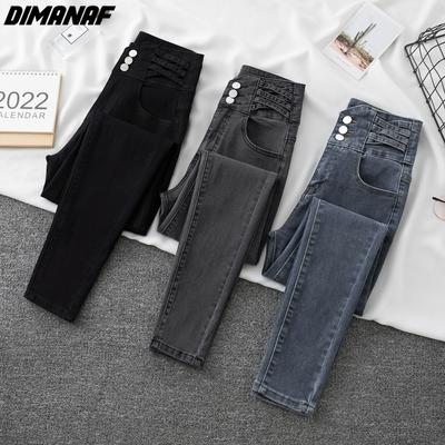 2025 Весна Джинсы Длинные Брюки Женские Узкие Брюки-Карандаши С Высокой Талией Повседневные Джинсовые Женские Повседневные Женские Брюки 4XL