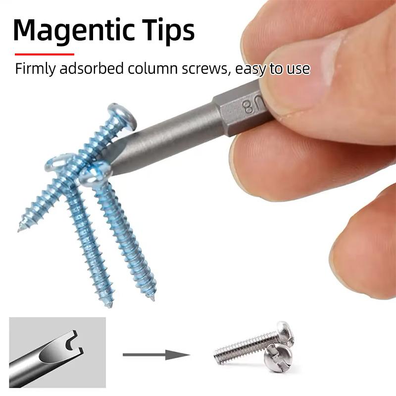 Набор бит для электрической отвертки с магнитным наконечником U-образной формы, шестигранник 1/4 дюйма, стальное сверло-наконечник U-образной формы S2, 50 мм U4 U5 U6 U7 U8
