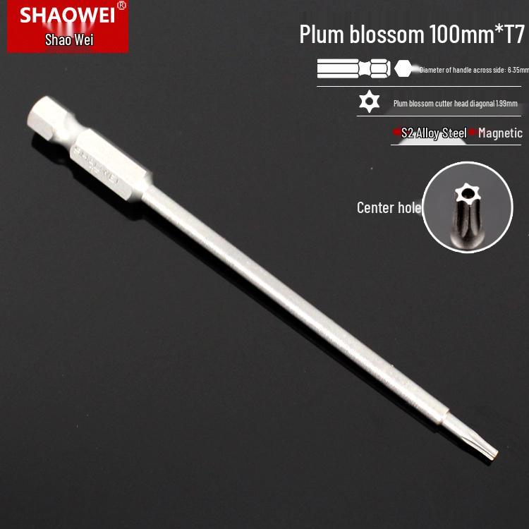 Магнитная 50-мм отвертка-звездочка и набор шестигранных бит для электродрелей