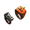 2 PCS Halloween Ring Set Cartoon Pumpkin Bat Index Finger Rings Trendy Funny Party Jewelry Couple Hip-Hop Personalized Accessory