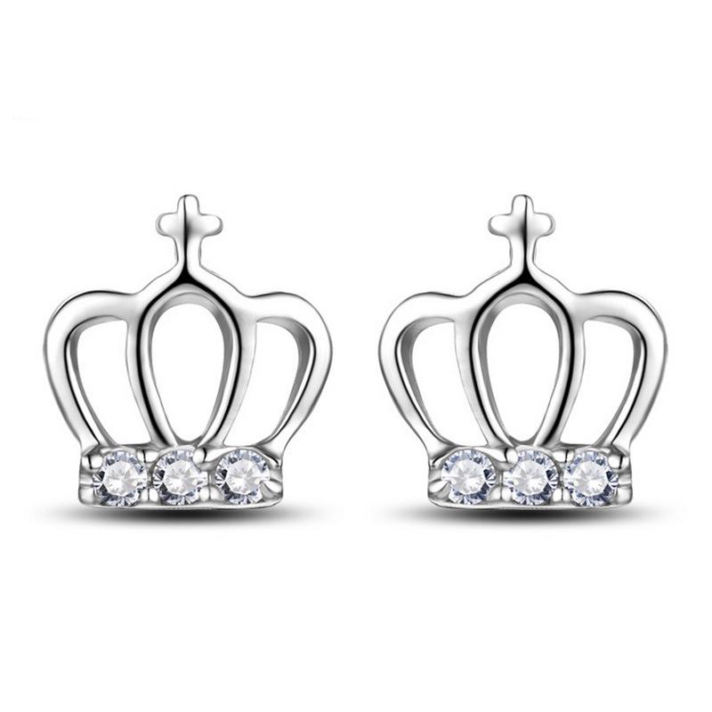 925 Silver Women Hoop Earrings Fashion Pendientes Gift for Female Girl Sparkling Pave CZ U Heart Shape Star Moon Earring E007