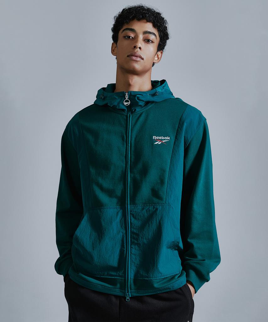 Reebok Новая худи-толстовка на молнии Vector Hybrid - Зеленая